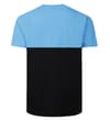 Thumbnail Back view of bright blue and black colour block T-shirt.